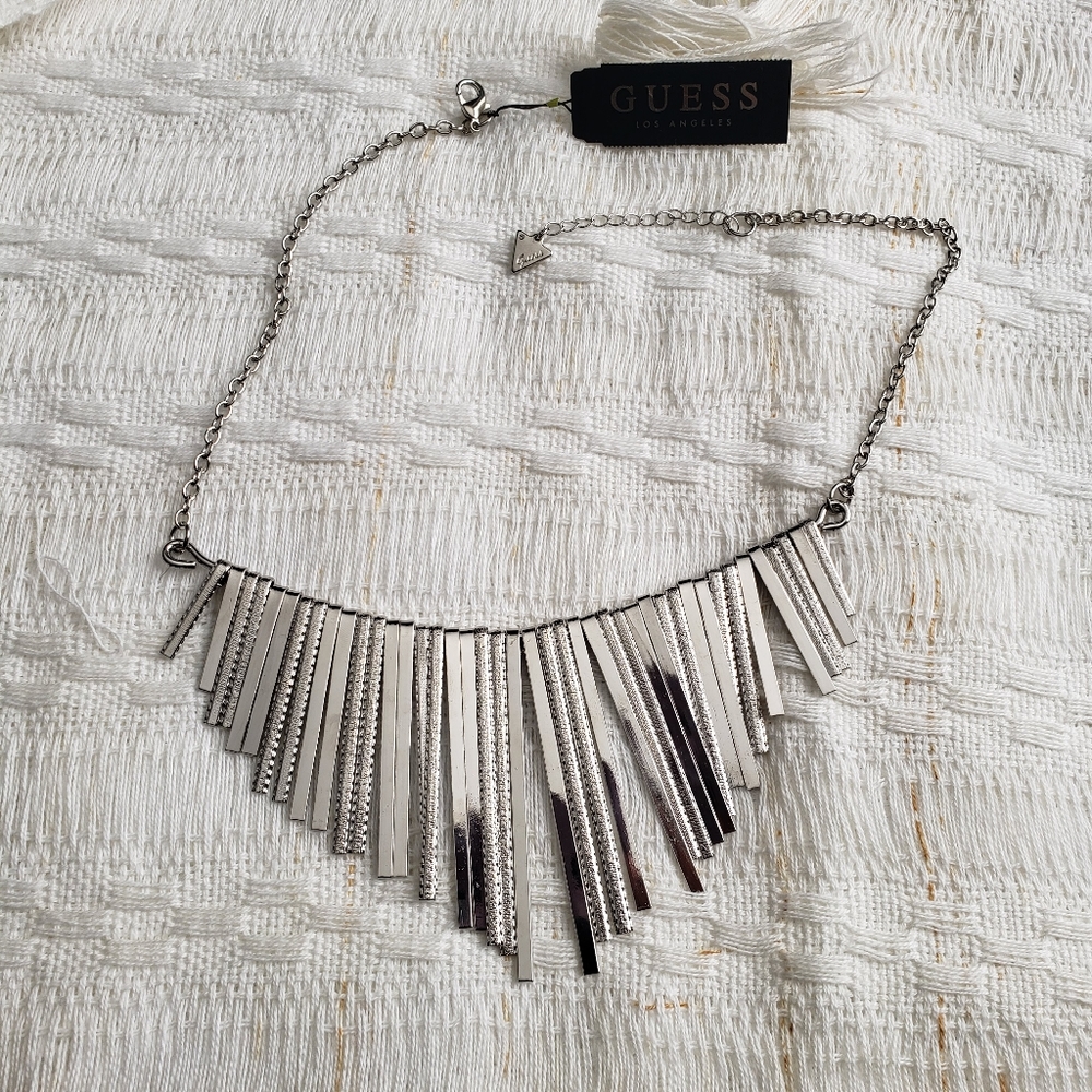 Guess silver Bib Necklace